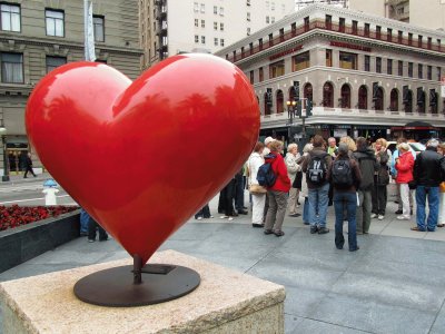 Heart Sculpture in Union Square-San Francisco