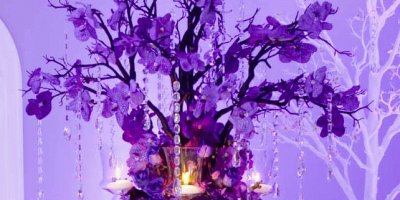 Dramatic Purple Centerpiece