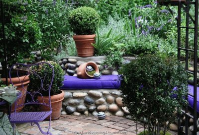 Patio Courtyard with Purple Accents