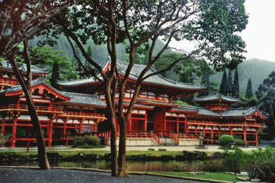 byodo-Dans le temple bouddhiste sur Oahu, HawaÃ¯