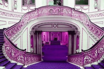 Elegant Double Purple Staircase