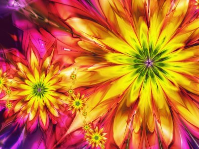 Abstract Flowers bright Colorful