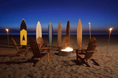 Surfboards by the Fire Pit-Huntington Beach