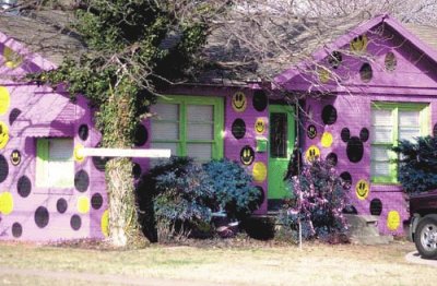 Purple House with Smiley Faces-Lubbock,TX