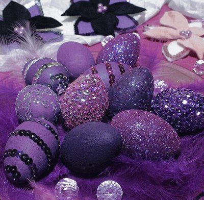 Purple Beaded Egg Decorating-Craft