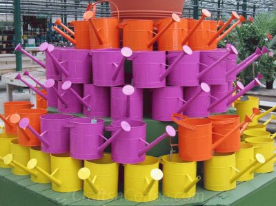 Purple and Other Colorful Watering Cans