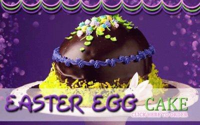 Easter Egg Cake Against Purple Background