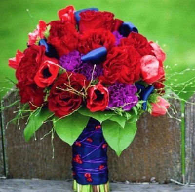 Vibrant Red and Purple Bouquet