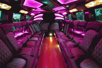 Interior of Purple Party Limosine