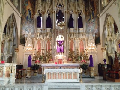 Purple Drapes Adorn Sanctuary-Detroit, MI