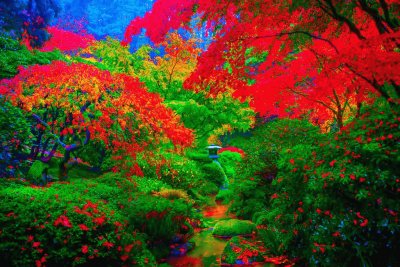 Colorful Japanese Garden-Portland, OR