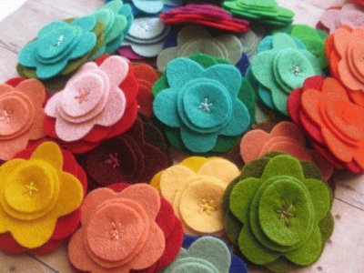 Felt Flower Brooches