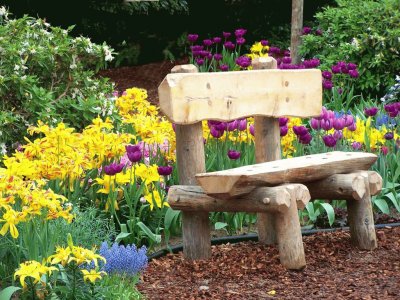 Garden seat with Flower