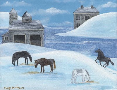 Horses in Snow