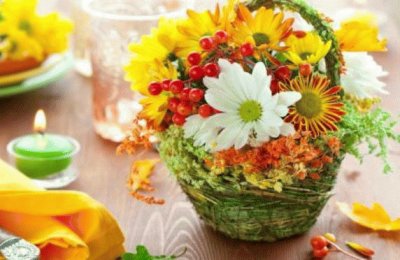 flowers in a basket