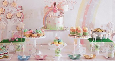 Rainbow Party Dessert Table