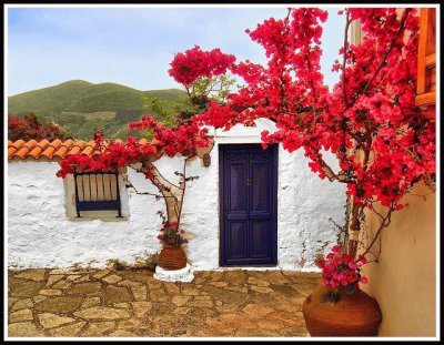 Blue door by Onlyonestasia Greece