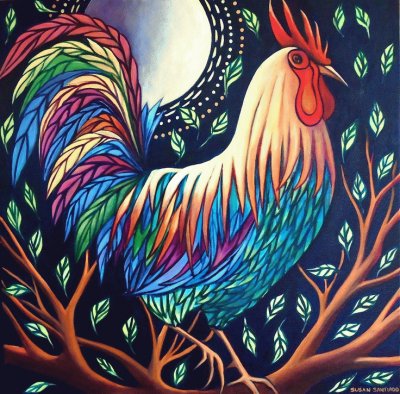 Colored Rooster