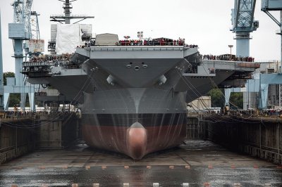 USS Gerald R. Ford in drydock