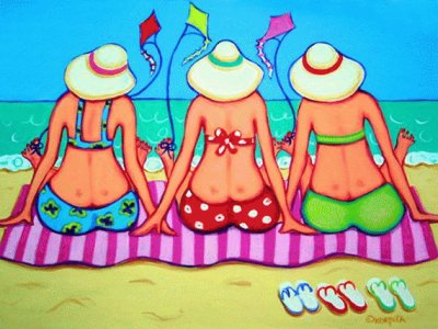 Three Woman enjoy the Beach