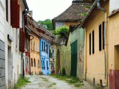 Una vieja calle en Transilvania