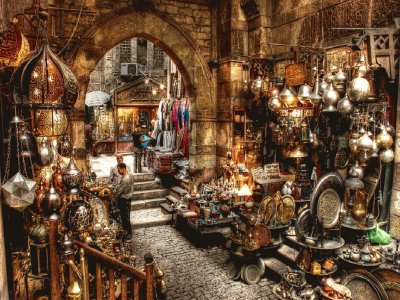 Un hermoso bazar en El Cairo