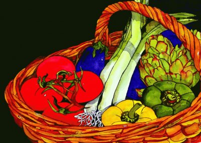 Basket with Vegetable