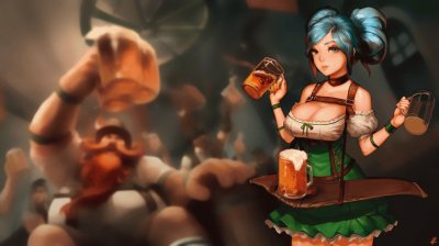 Chica animÃ© con cervezas