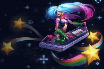 Chica DJ con estrellas