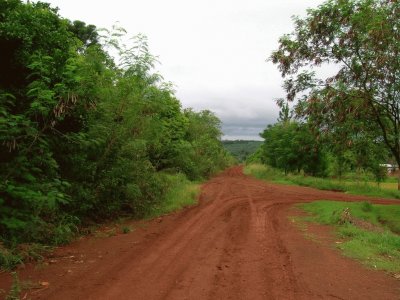 Calles rojas en Wanda. Misiones. Argentina