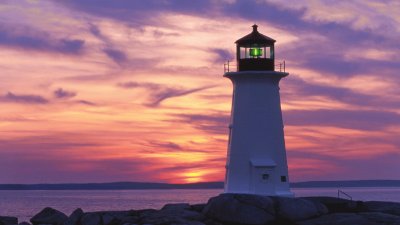 Lighthouse at Sunset, Peggy 's Cove, Nova Scotia, C