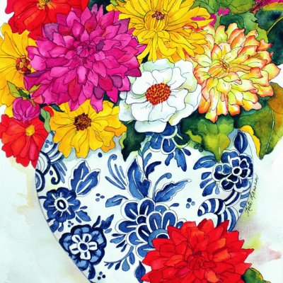 Colored Flowers in Vases