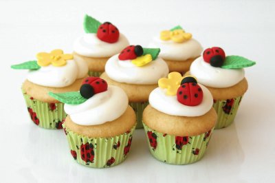 Fondant Ladybug Cupcakes