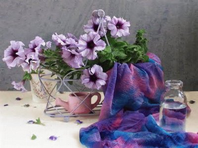 Beautiful Petunia Still Life- Art