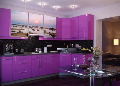 Modern Purple Kitchen-Awesome!