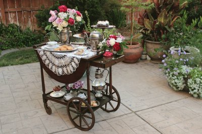 Rolling Vintage Tea Cart