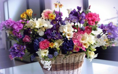 Gorgeous Basket of Silk Flowers