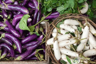 Purple and White Aubergines-Bali Food