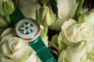 Faberge Emerald and Diamond Watch