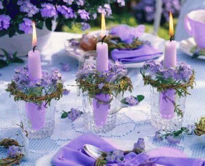 Pretty Lavender Candle Holders