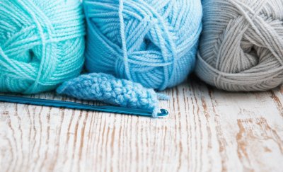 Blue yarn