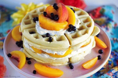 Delicious Peach Coconut Waffles