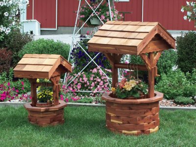 Wishing Well Garden Planters