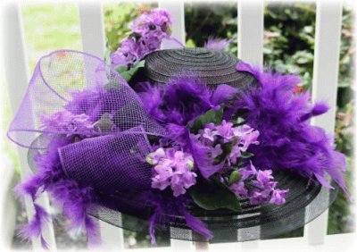 Lilac and Feathered Tea Hat