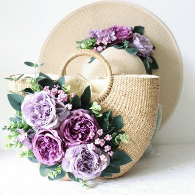 Decorated Sun Hat and Handbag