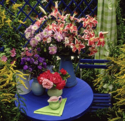 Pretty Floral Display in Lush Garden