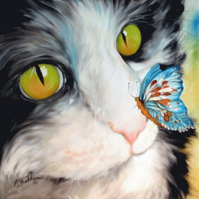 Cat with Butterfly