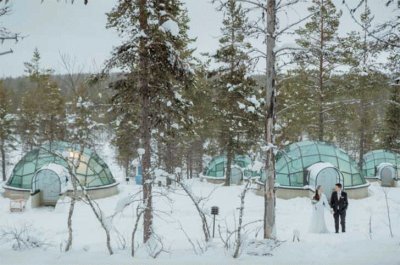 IglÃºes en el bosque nevado - Casorio en Finlandia