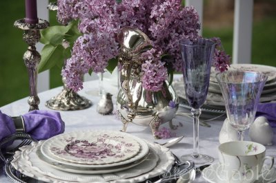 Romantic Lilac Table Setting