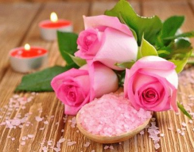 Pretty Pink Roses and Bath Salts